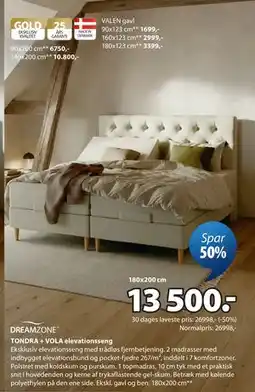 JYSK TONDRA + VOLA elevationsseng tilbud