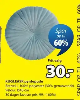 JYSK KUGLEASK pyntepude tilbud