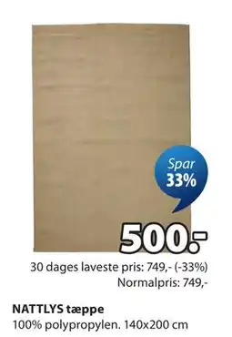 JYSK NATTLYS tæppe tilbud