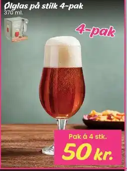 Hi five Ølglas på stilk 4-pak tilbud