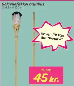 Hi five Solcellefakkel bambus tilbud
