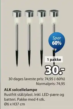 JYSK ALK solcellelampe tilbud