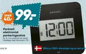 Bilka Parkzeit elektronisk parkeringsskive tilbud