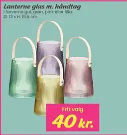 Hi five Lanterne glas m. håndtag tilbud