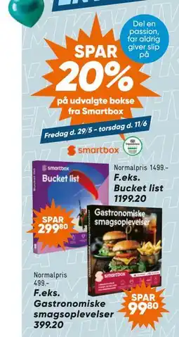 Bilka Spar 20% på udvalgte bokse fra Smartbox tilbud