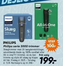 Bilka Philips serie 3000 trimmer tilbud