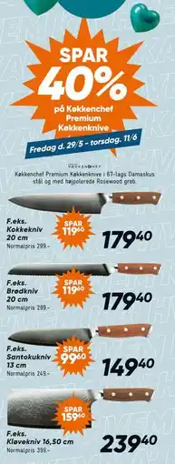 Bilka Spar 40% på Køkkenchef Premium Køkkenknive tilbud