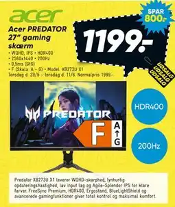 Bilka Acer PREDATOR 27 gaming skærm tilbud