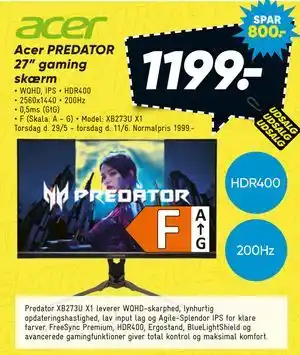 Bilka Acer PREDATOR 27 gaming skærm tilbud