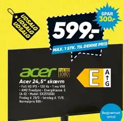 Bilka Acer 24,5” skærm tilbud