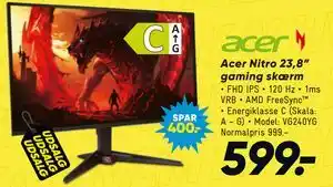 Bilka Acer Nitro 23,8 gaming skærm tilbud