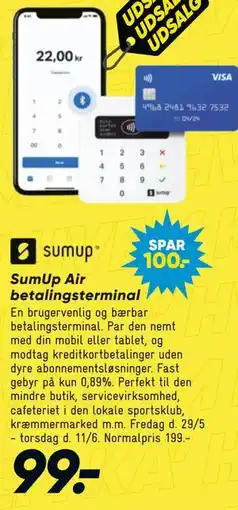 Bilka SumUp Air betalingsterminal tilbud