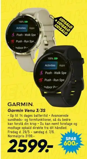 Bilka Garmin Venu 3/3S tilbud