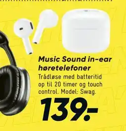 Bilka Music Sound in-ear høretelefoner tilbud