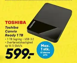 Bilka Toshiba Canvio Ready 1 TB tilbud