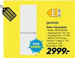 Bilka Køle-fryseskab tilbud