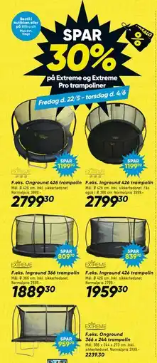 Bilka SPAR 30% på Extreme og Extreme Pro trampoliner tilbud