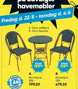 Bilka Corlu havestol tilbud