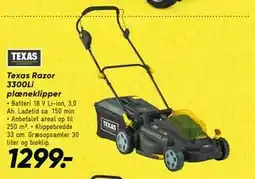 Bilka Texas Razor 3300Li plæneklipper tilbud