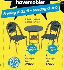 Bilka Corlu cafébord tilbud