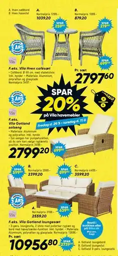 Bilka Spar 20% på Vila havemøbler tilbud