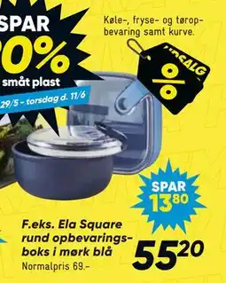 Bilka Ela Square rund opbevaringsboks i mørk blå tilbud