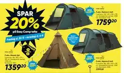 Bilka SPAR 20% på Easy Camp telte tilbud