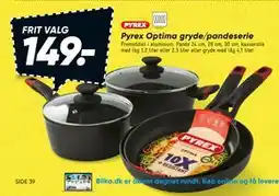 Bilka Pyrex Optima gryde/pandeserie tilbud