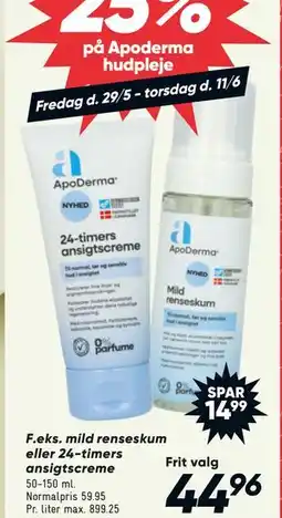 Bilka mild renseskum eller 24-timers ansigtscreme tilbud