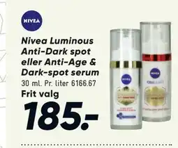 Bilka Nivea Luminous Anti-Dark spot eller Anti-Age & Dark-spot serum tilbud