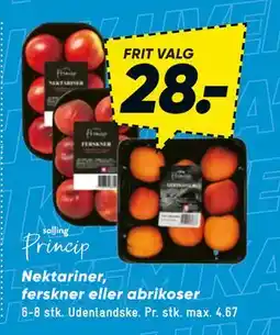 Bilka Nektariner, ferskner eller abrikoser tilbud