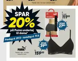 Bilka SPAR 20% på Puma undertøj til dame tilbud