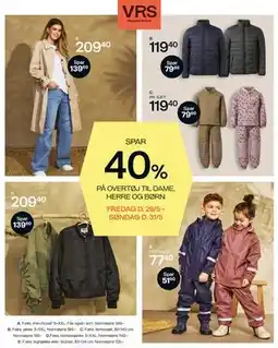 Bilka SPAR 40% PÅ OVERTØJ TIL DAME, HERRE OG BØRN tilbud