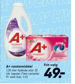 Bilka A+ vaskemiddel tilbud