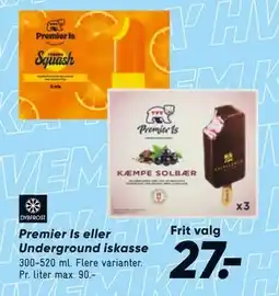 Bilka Premier Is eller Underground iskasse tilbud