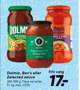 Bilka Dolmio, Ben’s eller Zelected sauce tilbud