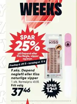 Bilka SPAR 25% på Depend eller Kiss Negle, vipper og bryn tilbud