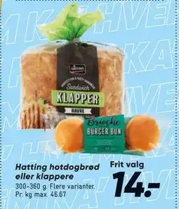 Bilka Hatting hotdogbrød eller klappere tilbud