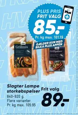 Bilka Slagter Lampe storkøbspølser tilbud