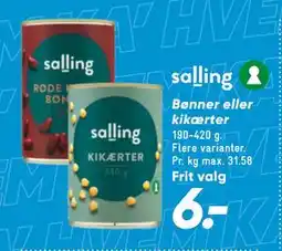 Bilka Bønner eller kikærter tilbud