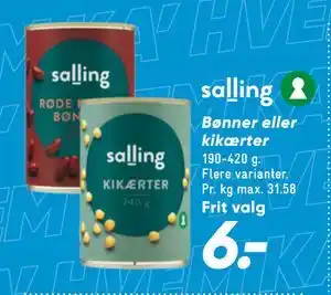 Bilka Bønner eller kikærter tilbud