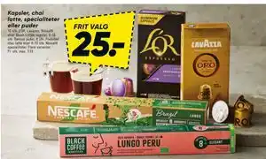 Bilka Kapsler, chai latte, specialiteter eller puder tilbud