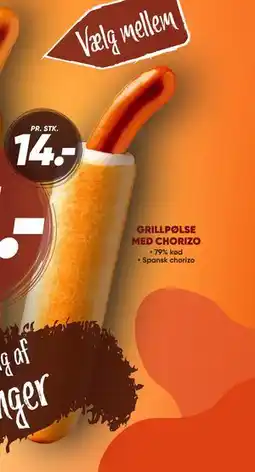 Bilka Grillpølse med chorizo tilbud