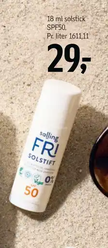 Føtex 18 ml solstick SPF50 tilbud
