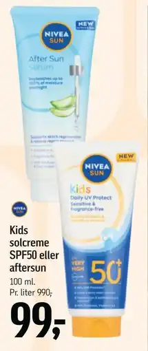 Føtex Kids solcreme SPF50 eller aftersun tilbud