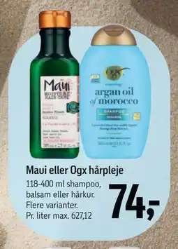 Føtex Maui eller Ogx hårpleje tilbud