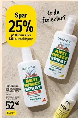 Føtex Quitmo anti insect spray 20% eller 40% tilbud