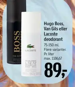 Føtex Hugo Boss, Van Gils eller Lacoste deodorant tilbud