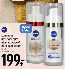 Føtex Luminous anti dark-spot eller anti-age & dark-spot serum tilbud