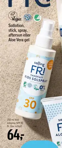 Føtex 150 ml kids solspray SPF30 tilbud